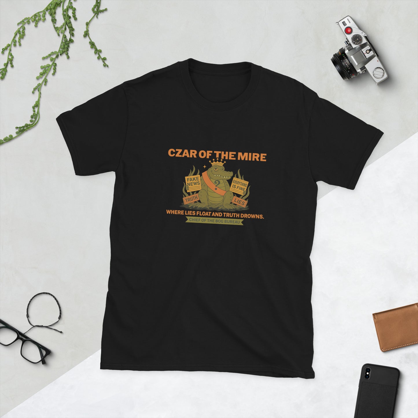 Crocodile tee – Czar of the Mire in satirical Cabinet style